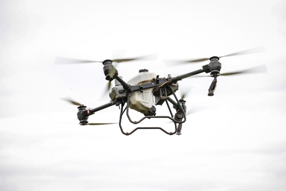 Agricultural drone representing field assessment and project planning