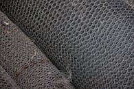 Close-up of Rolled Metal Wire Mesh Background