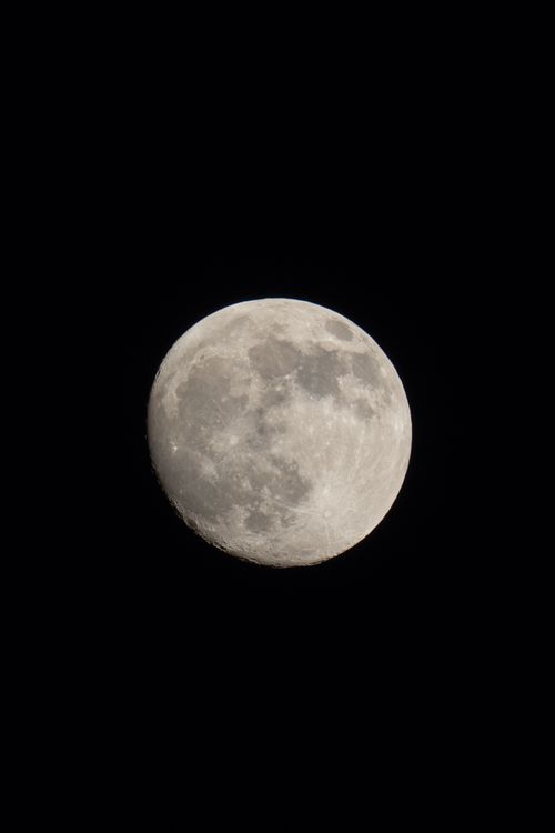 Free Detailed photograph of a full moon against a pitch-black night sky. Stock Photo