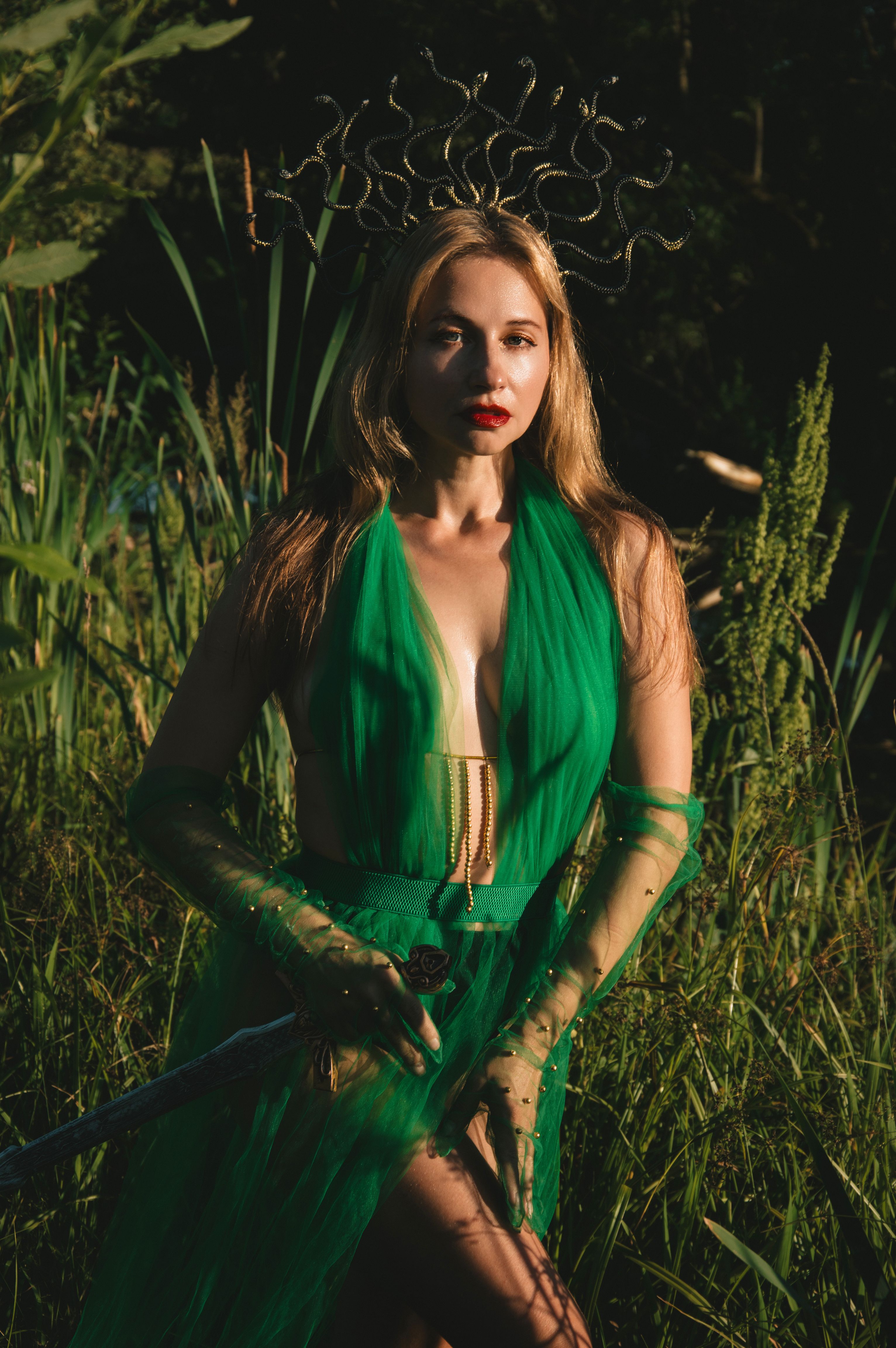 green dress cleavage Rewritten Women's Amelia Dress main image 1