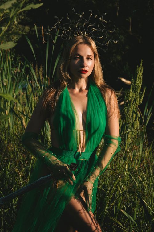 Elegant Woman in Nature Wearing Green Dress Free Stock Photo Elegant Woman in Nature Wearing Green Dress Free Stock Photo