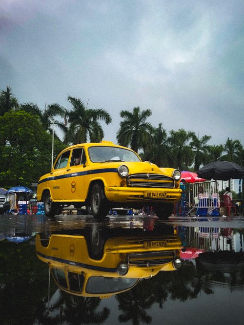 Free Kolkata Yellow Taxi Stock Photo