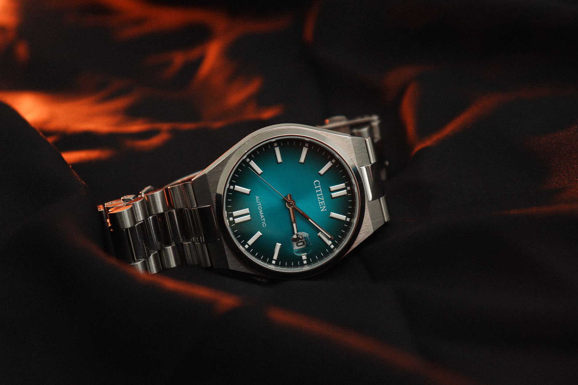 Close-up of the Wren Vessel integrated bracelet watch showing the seamless, future-oriented design.