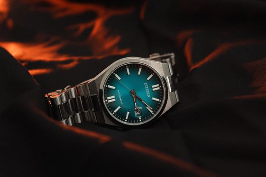 Close-up of the Wren Vessel integrated bracelet watch showing the seamless, future-oriented design.