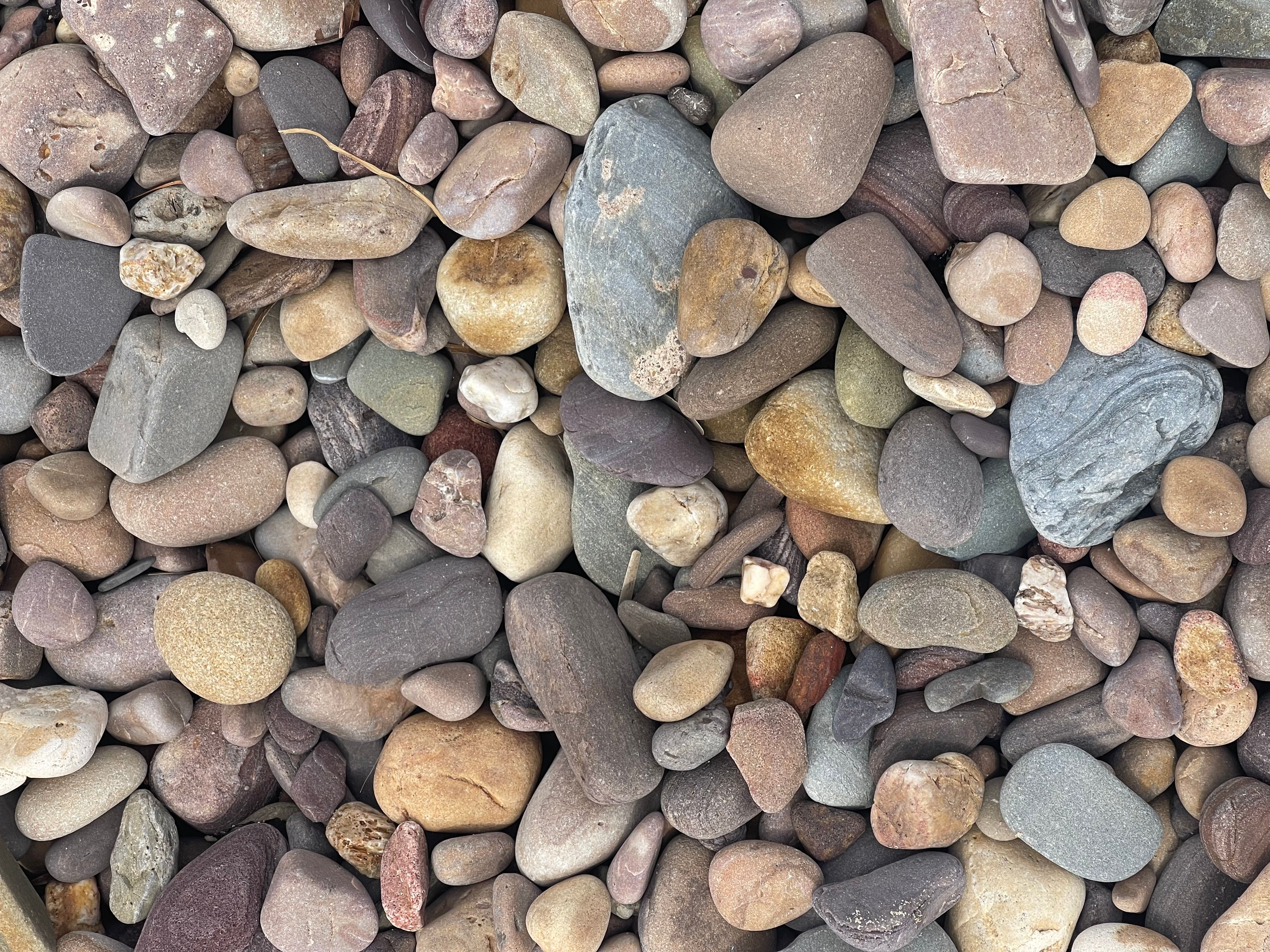 Pile of river rocks for landscaping and drainage
