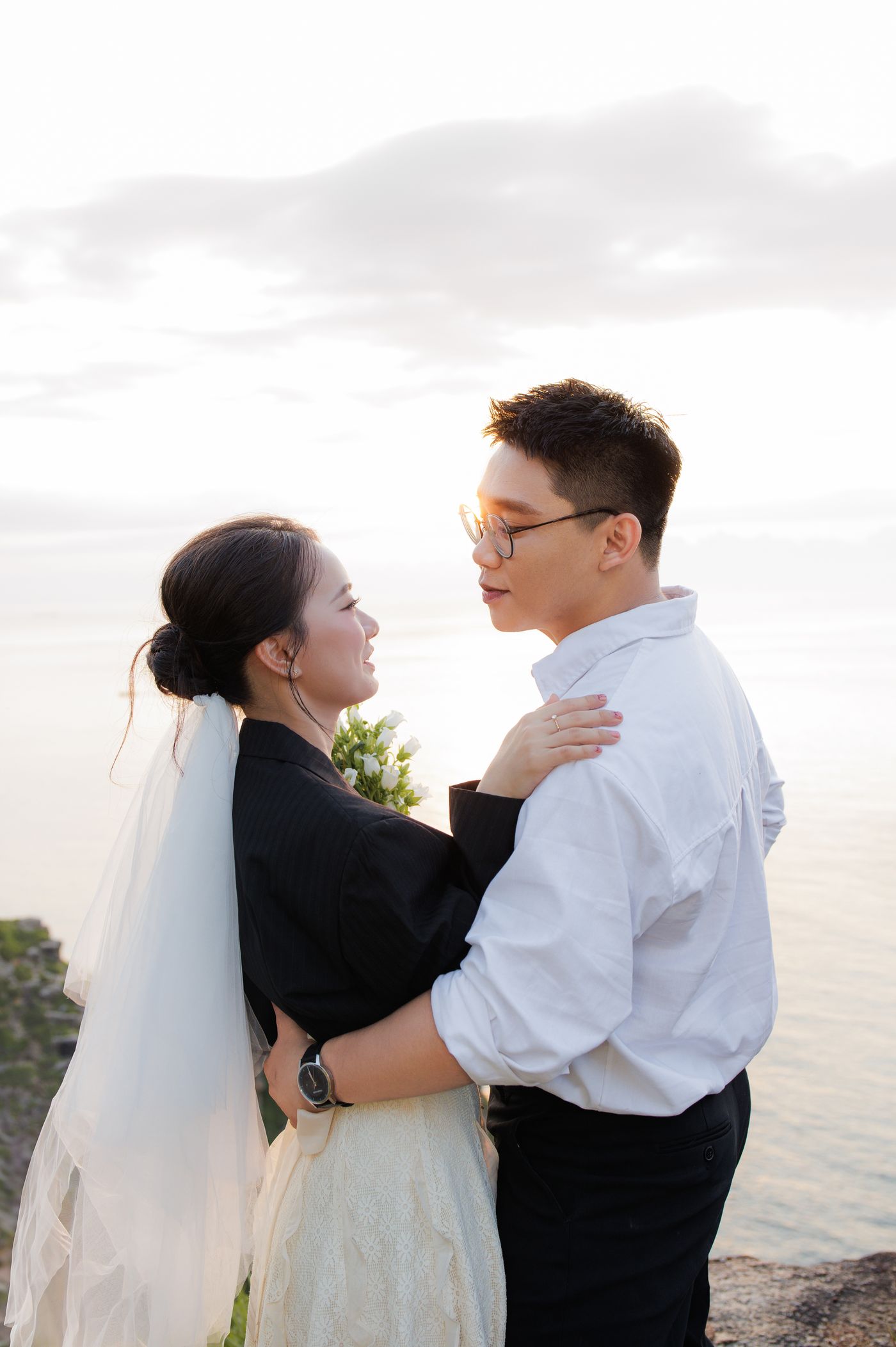 Romantic wedding sunset