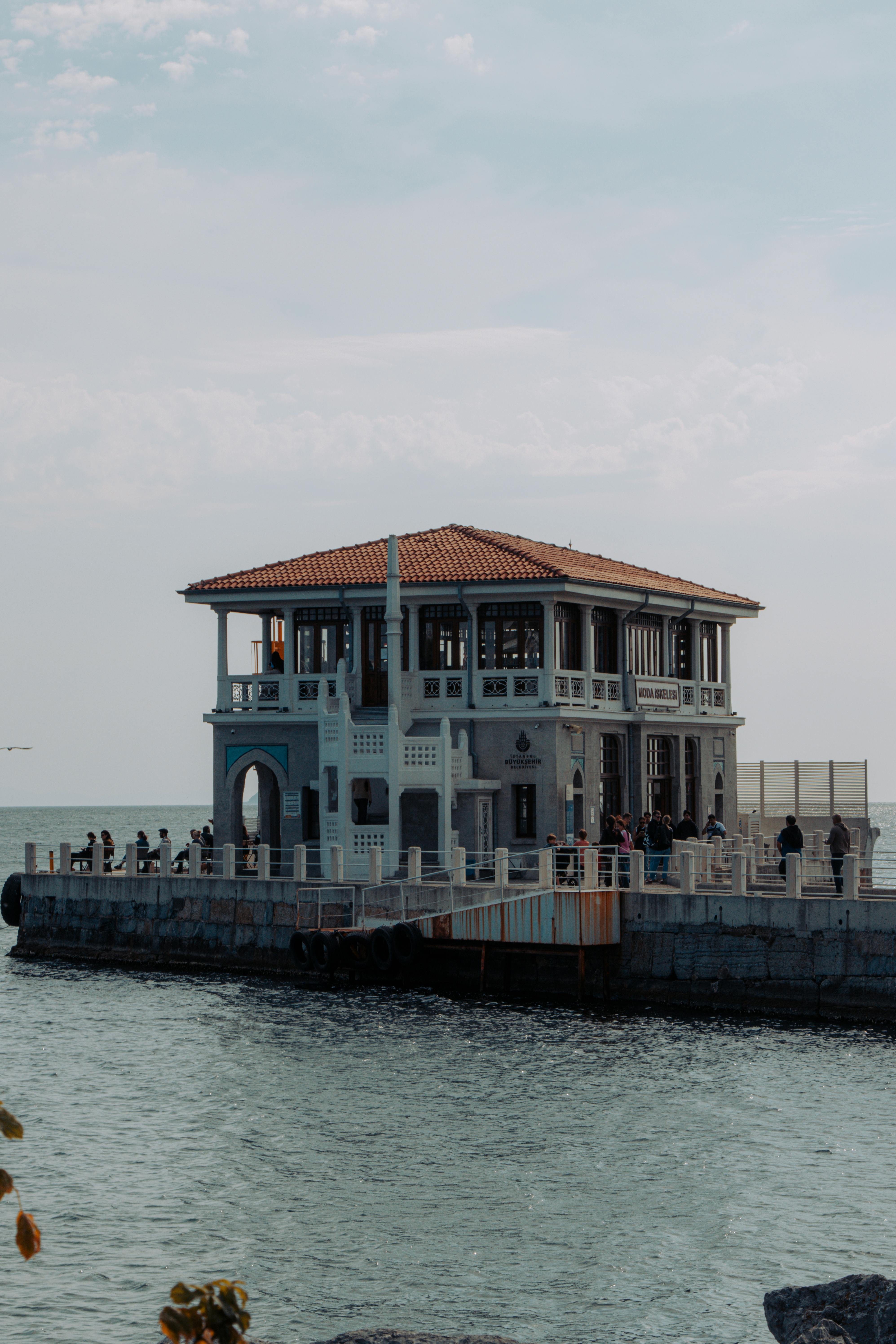 Free The iconic Moda Pier overlooking the sea in Istanbul, Türkiye, on a clear day. Stock Photo