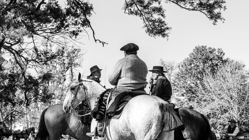 Gauchos a caballo en la provincia de Buenos Aires
