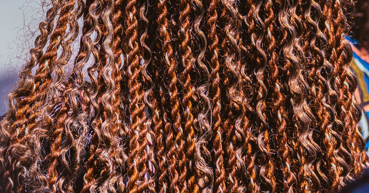 Single Braid Texture Close-up of Textured Braids on a Woman · Free Stock Photo