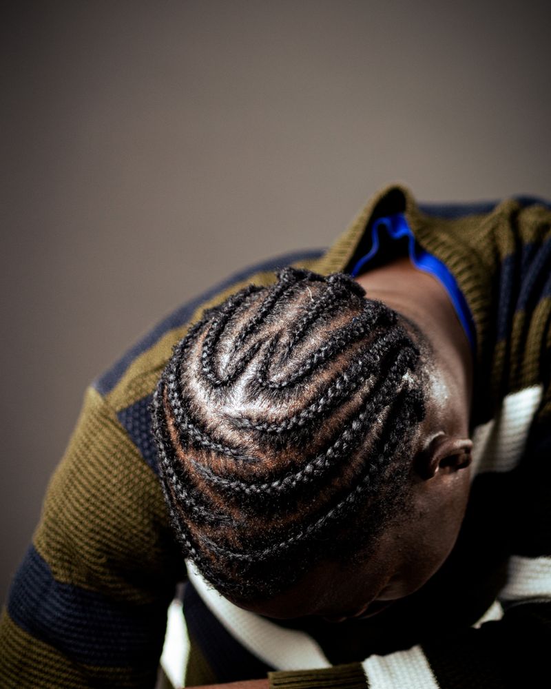 Men's Cornrows with Design