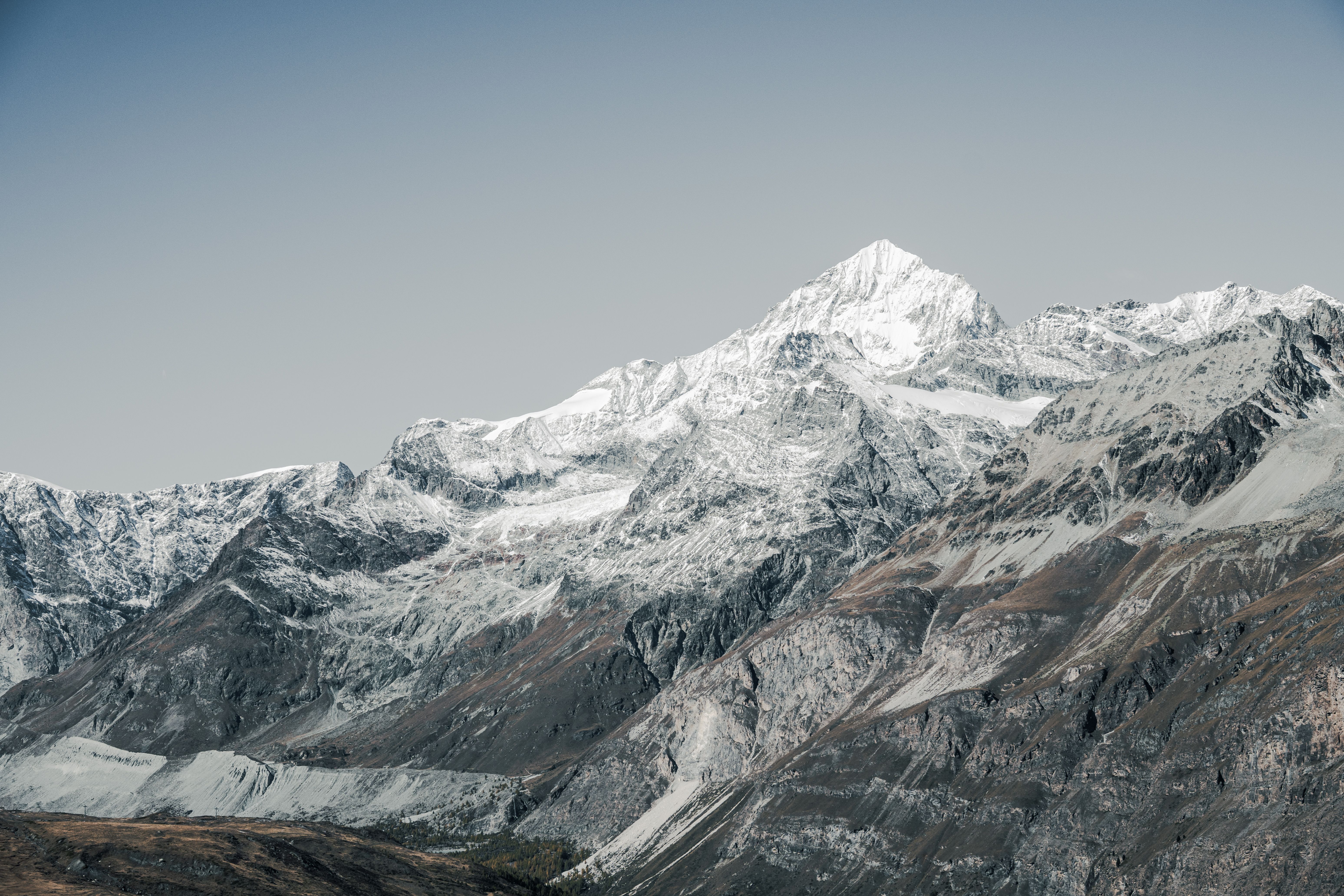 Snow Covered Mountains Under the Clear Blue Sky · Free Stock Photo