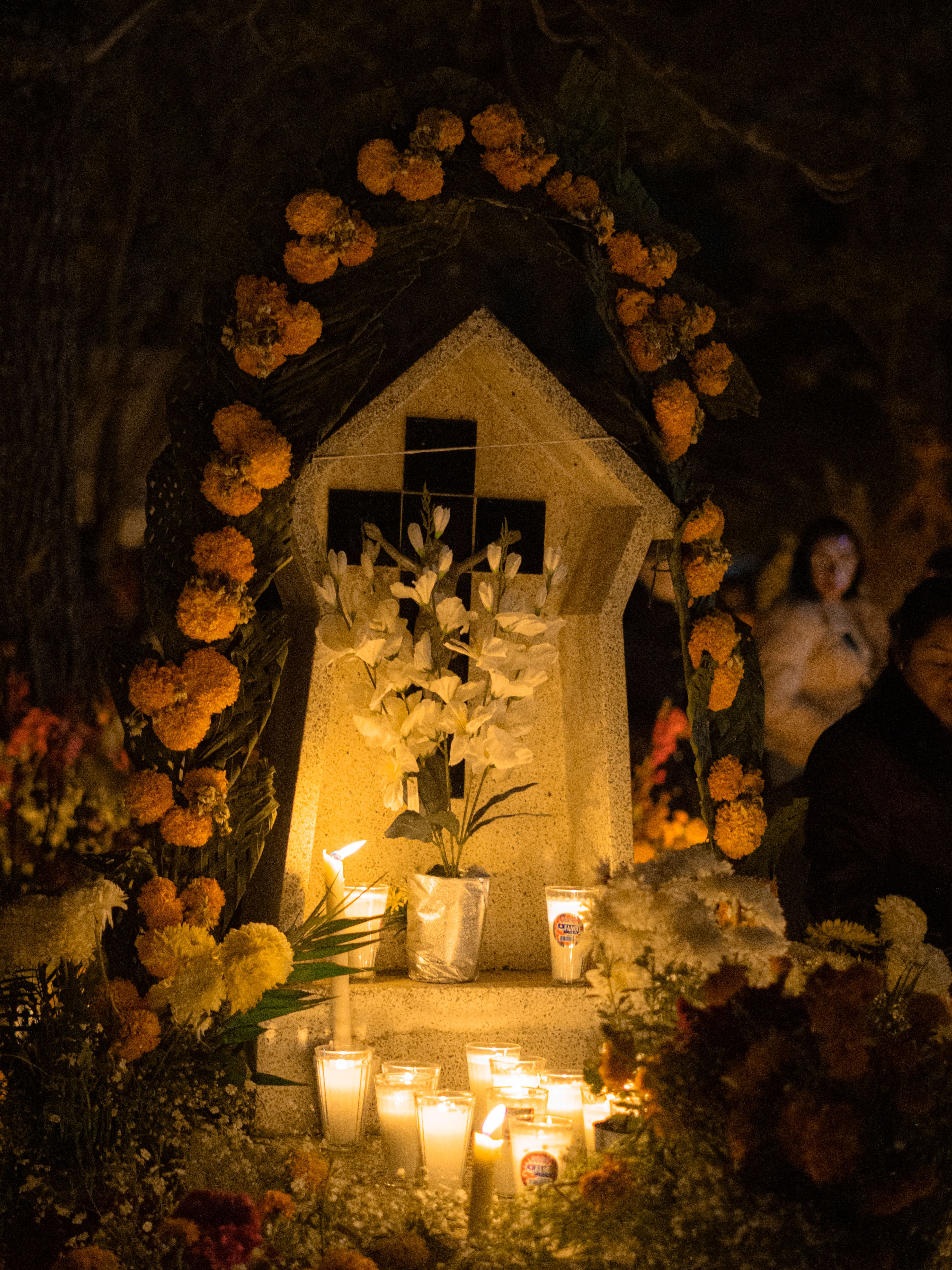 Day of the Dead Altar with Flowers and Candles · Free Stock Photo