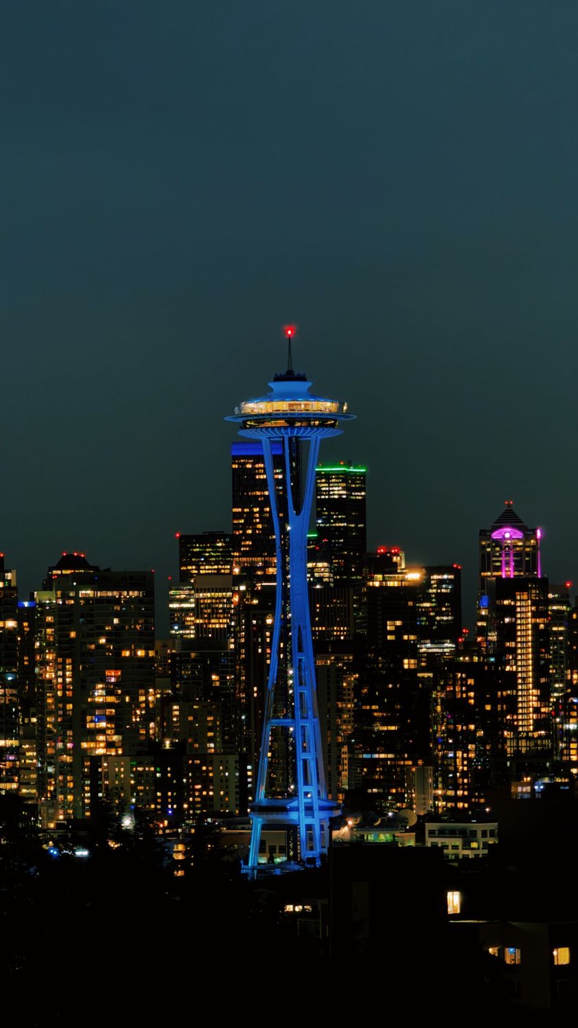 Seattle Space Needle Skyline at Night · Free Stock Photo