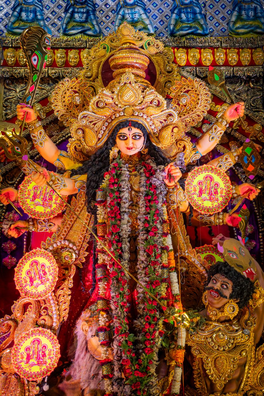 Detailed Durga idol at festival in West Bengal