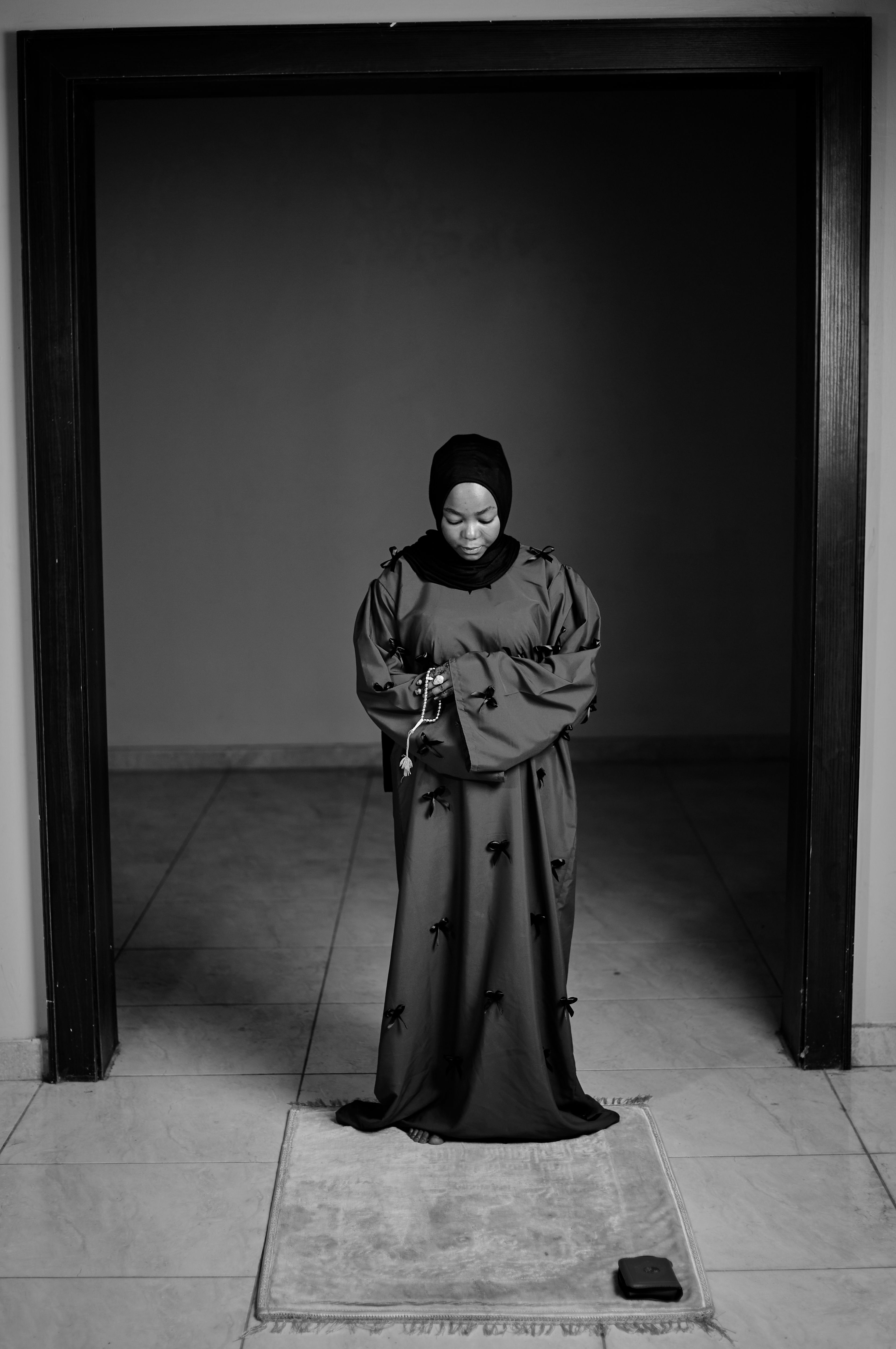 Black and White Portrait of Woman in Traditional Dress · Free Stock Photo