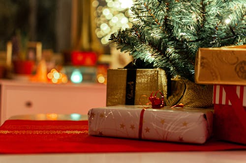 Free Christmas Gifts in Close Up Shot Stock Photo