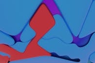 Colorful Abstract 3D Render with Blue and Red Design