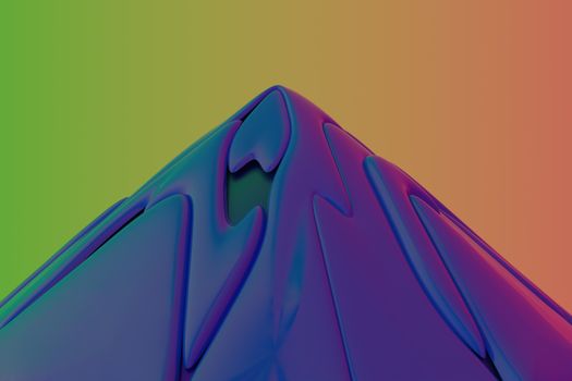 Colorful abstract 3D render with gradient background, perfect for digital design use.