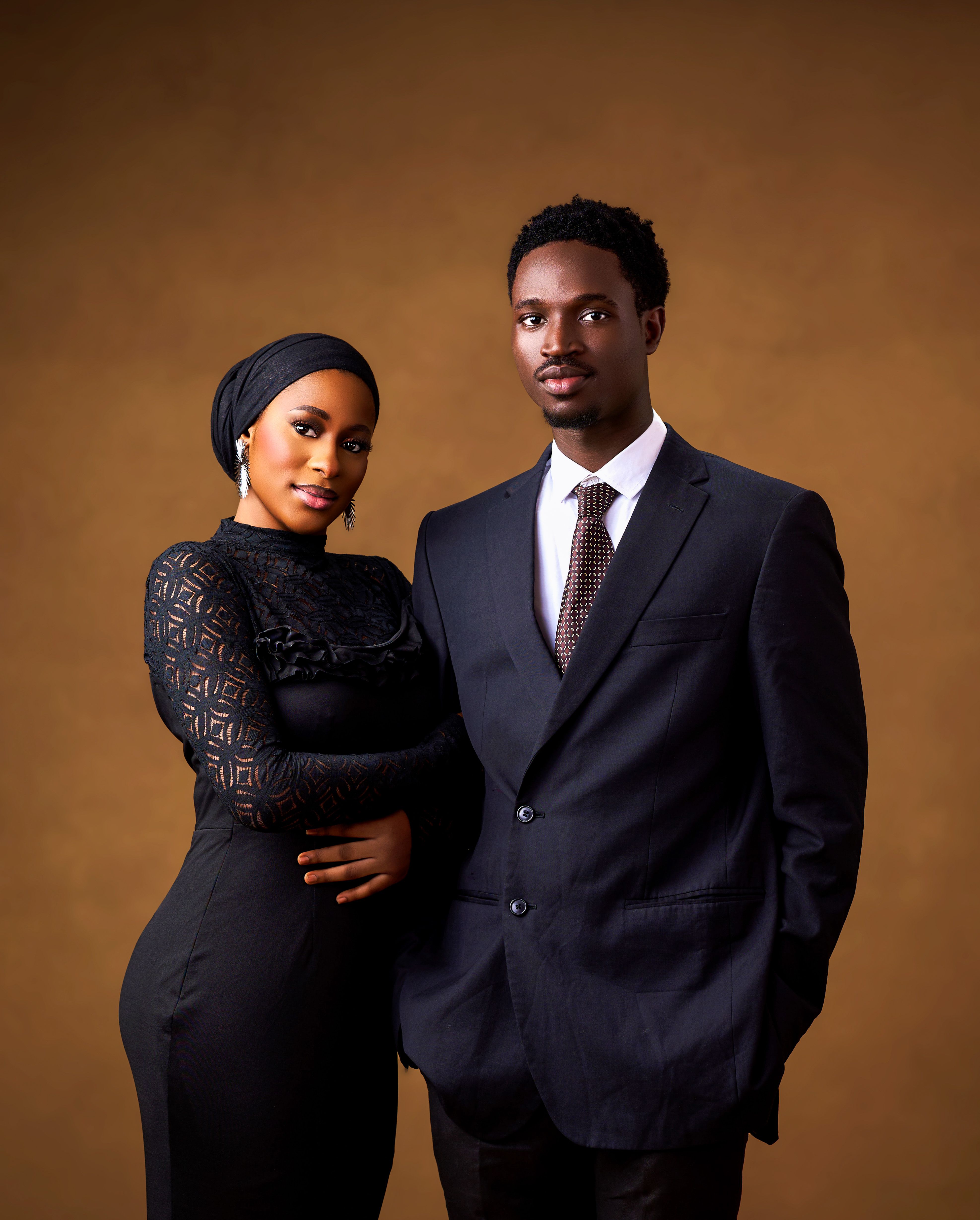 Elegant Portrait of a Formal Couple in Black Attire · Free Stock Photo