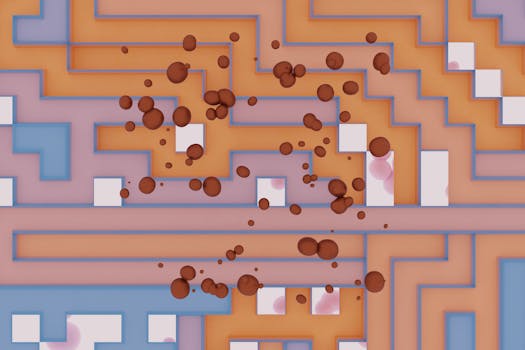 Vibrant abstract geometric design with 3D spheres on a colorful background, ideal for digital art or wallpaper.