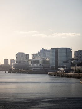 Scenic view of Hamburg's skyline, featuring modern and classic architecture with the Elbphilharmonie.