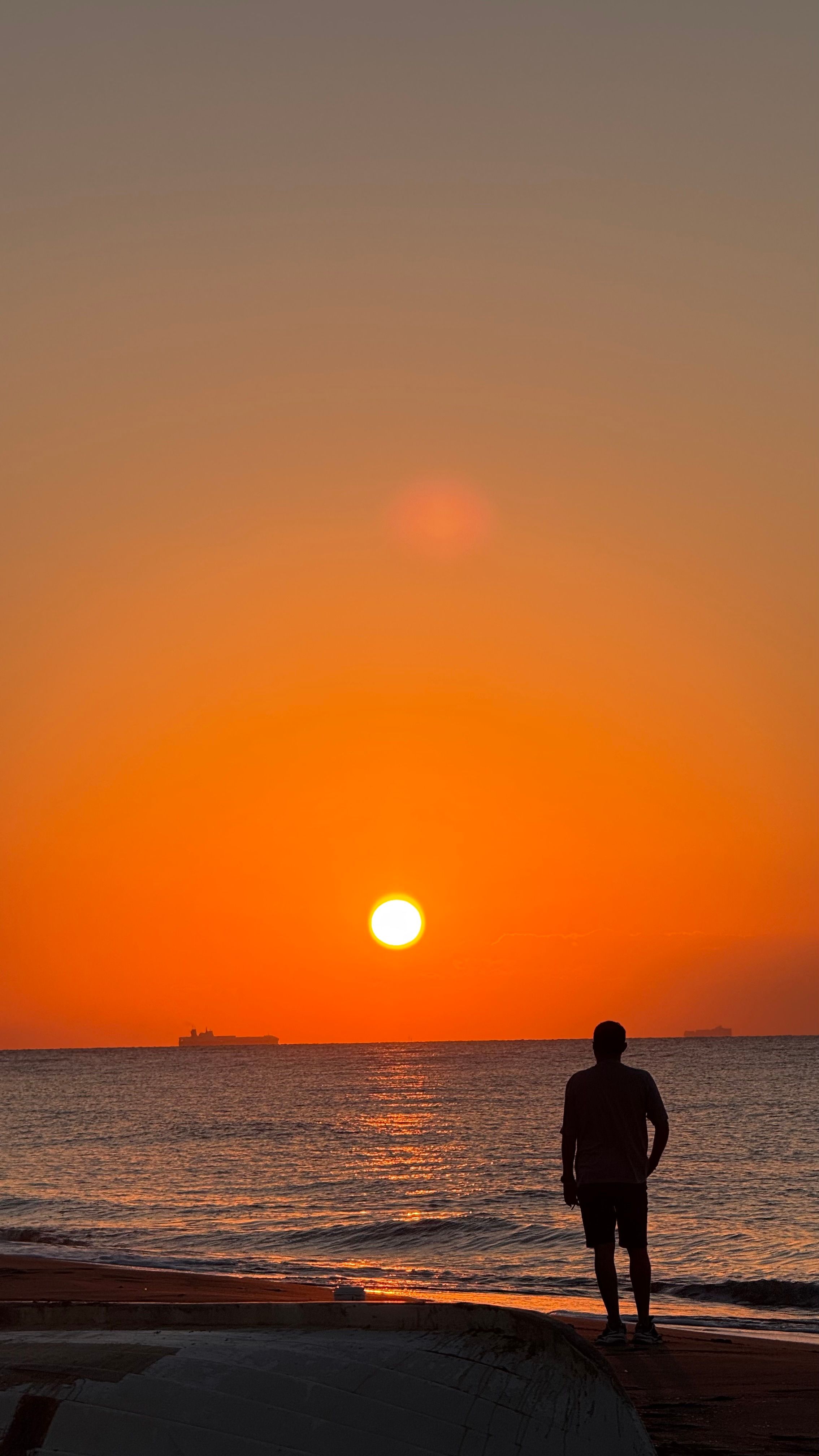 Silhouette of Person Watching Sunset at Beach · Free Stock Photo