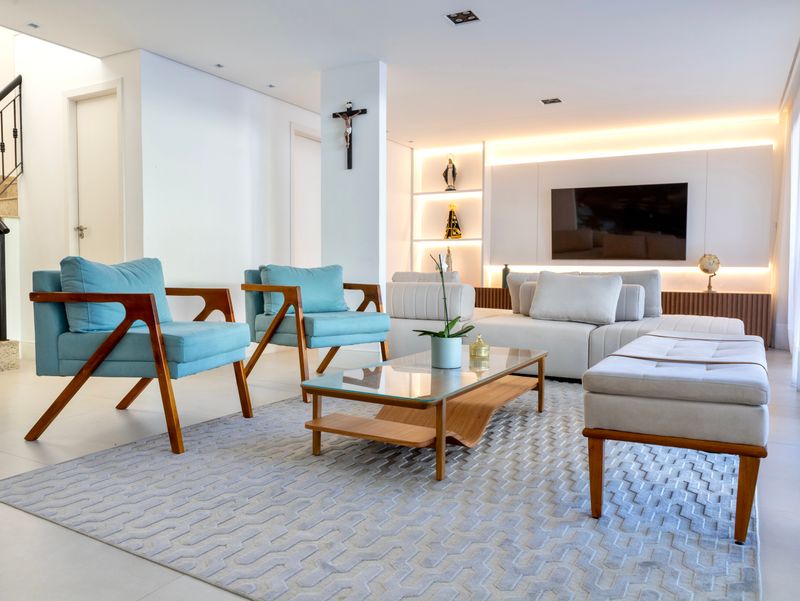 Sculptural lounge chair selected for a tailored Miami interior