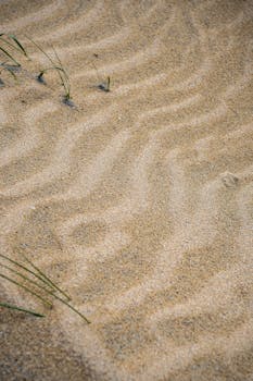 在苏格兰哈里斯的海滩上，自然纹理和极简主义