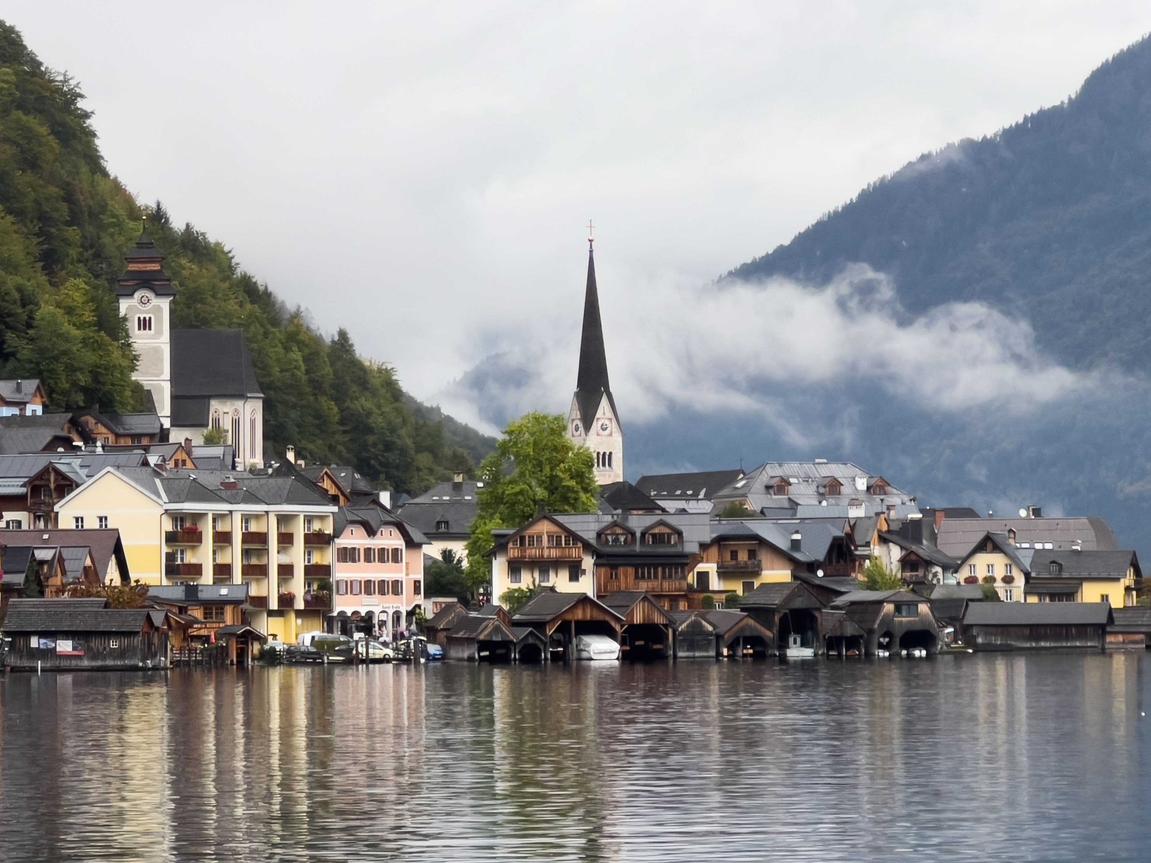 Scenic View of Hallstatt Village by the Lake · Free Stock Photo