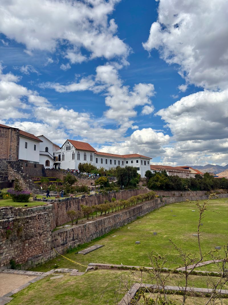 Stunning view of Qorikancha with Santo Domingo convent in Cusco, Peru