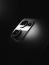 Close-up of Smartphone Camera Lens in Monochrome