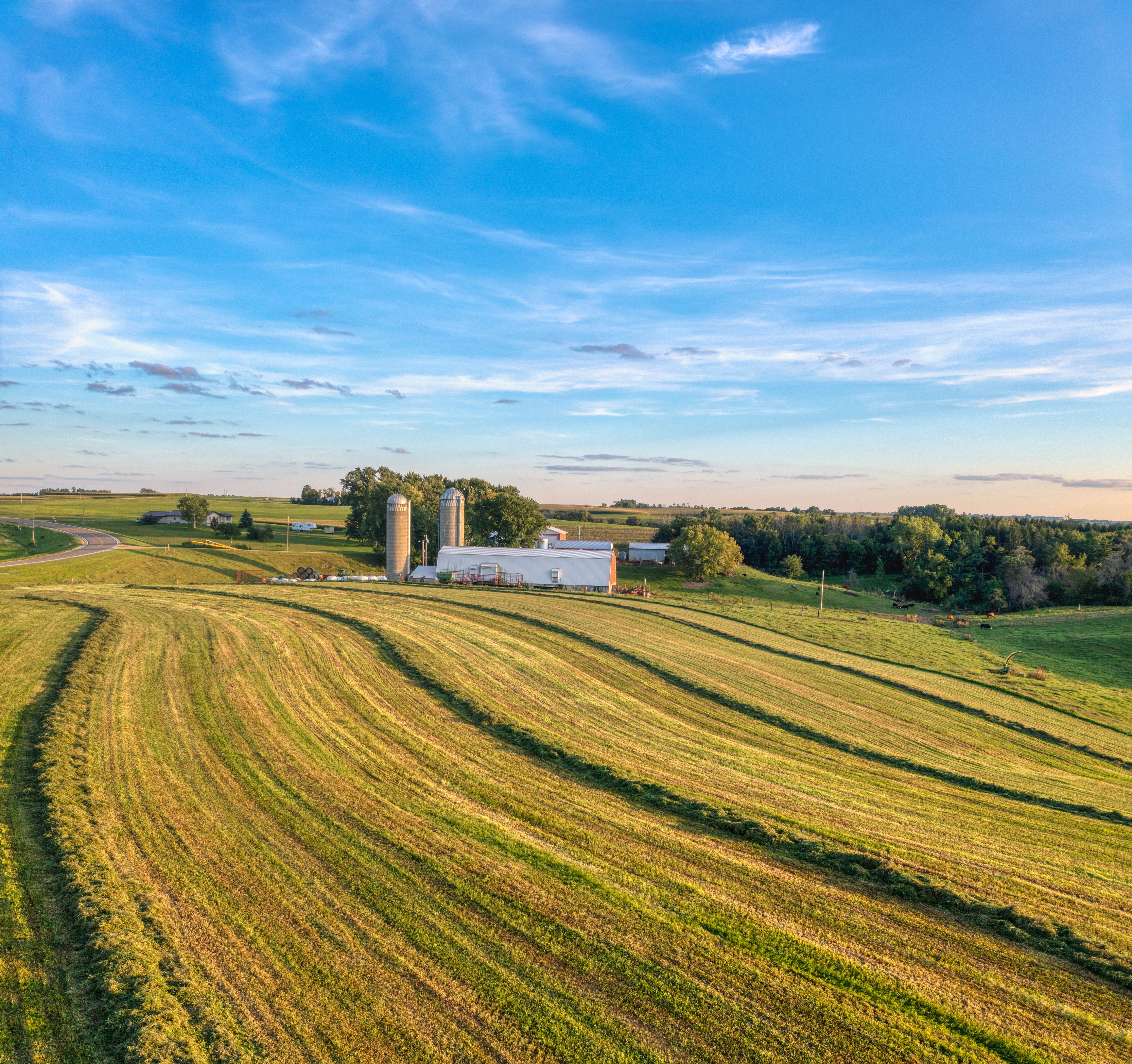Aerial View of Scenic Farm Landscape in Minnesota · Free Stock Photo