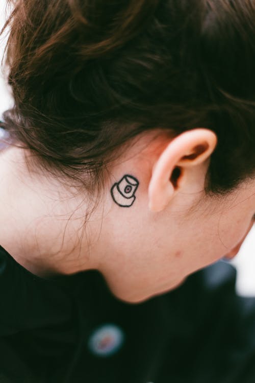 Free Photo of Tattoo Near Person's Ear Stock Photo