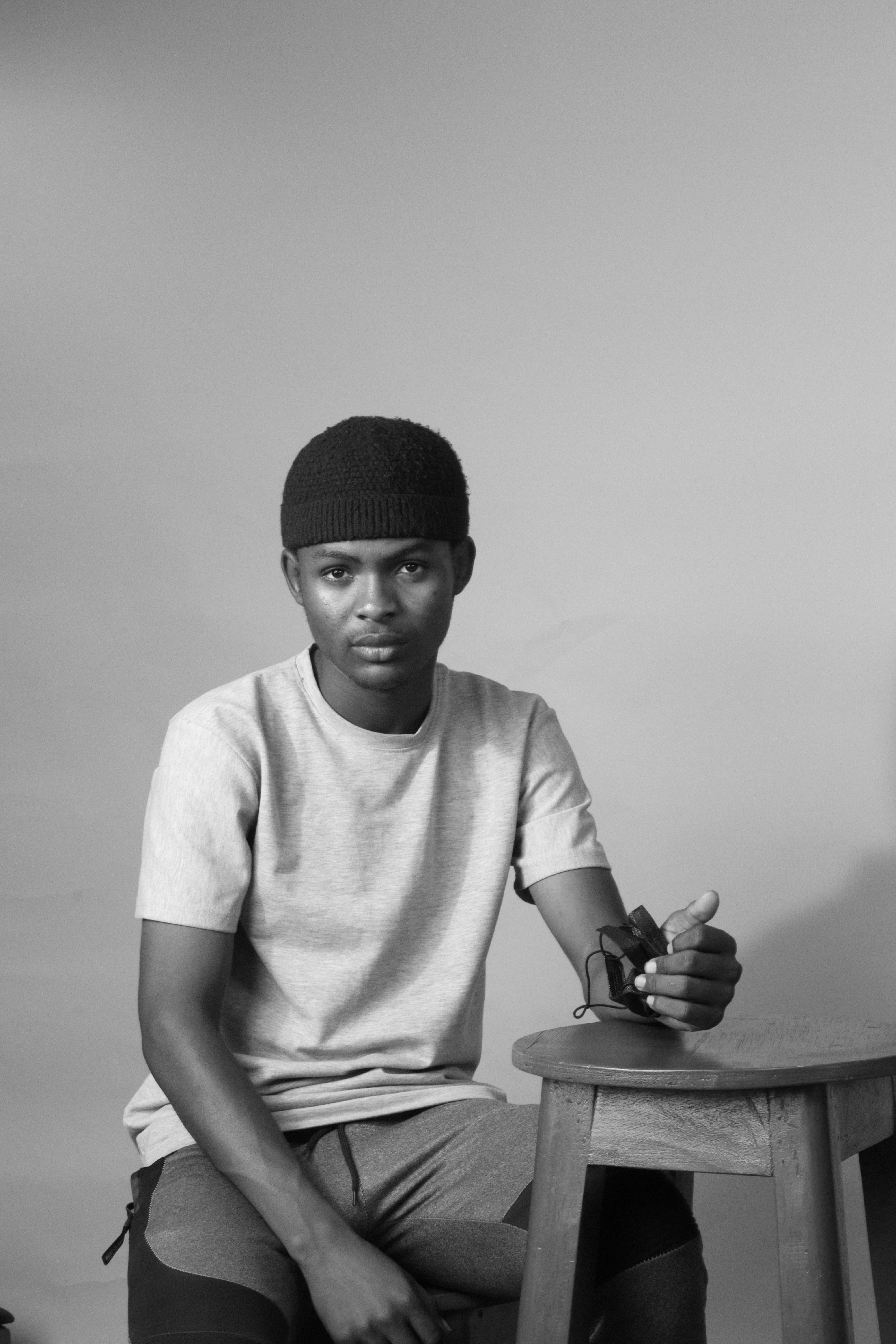 Portrait of a Young Man in Black and White · Free Stock Photo