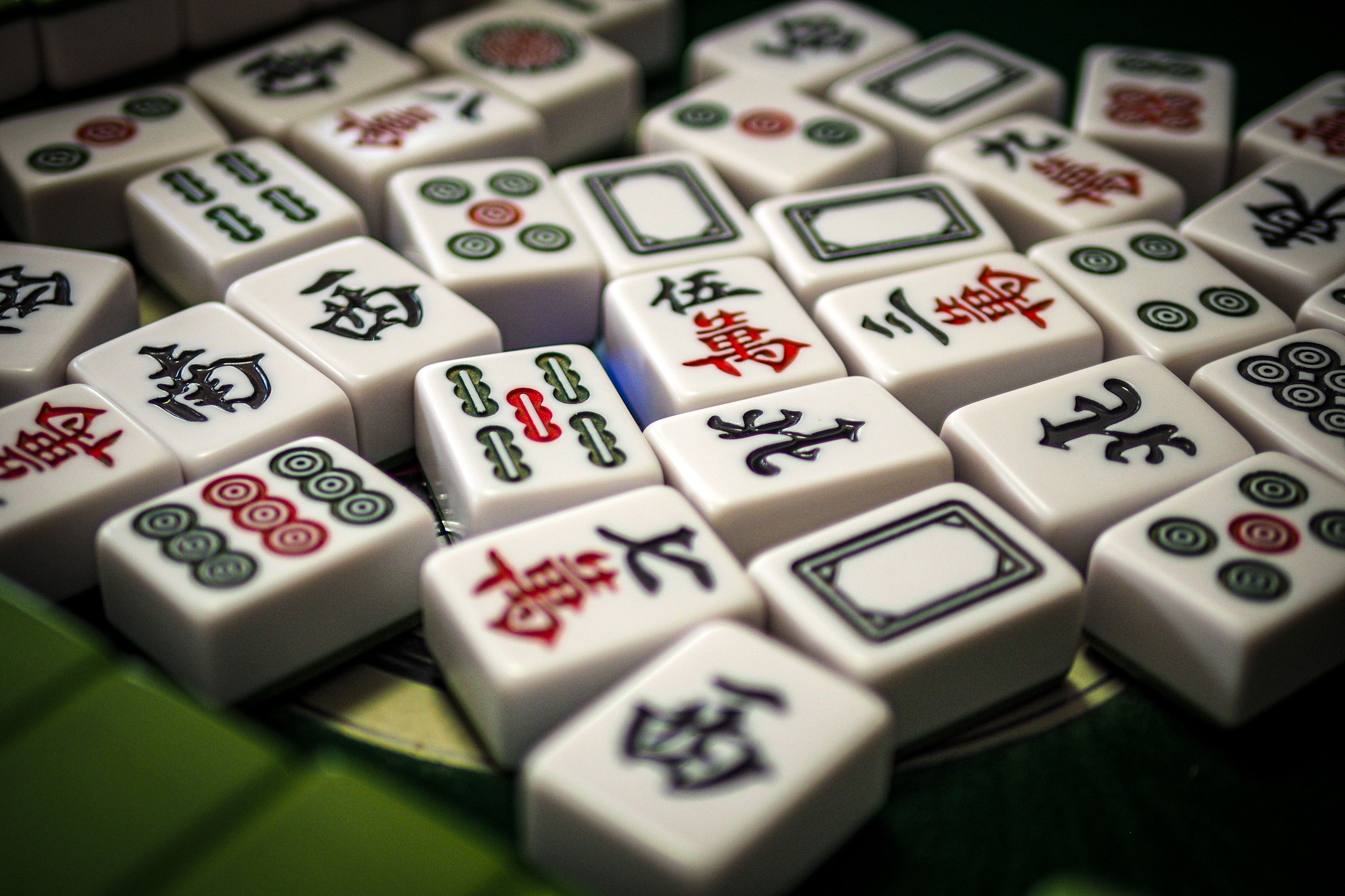 Close-up of Mahjong Game Tiles · Free Stock Photo