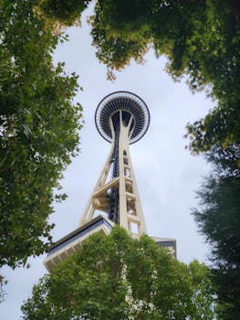 20世纪建筑，活跃的街道，西雅图的免费库存照片