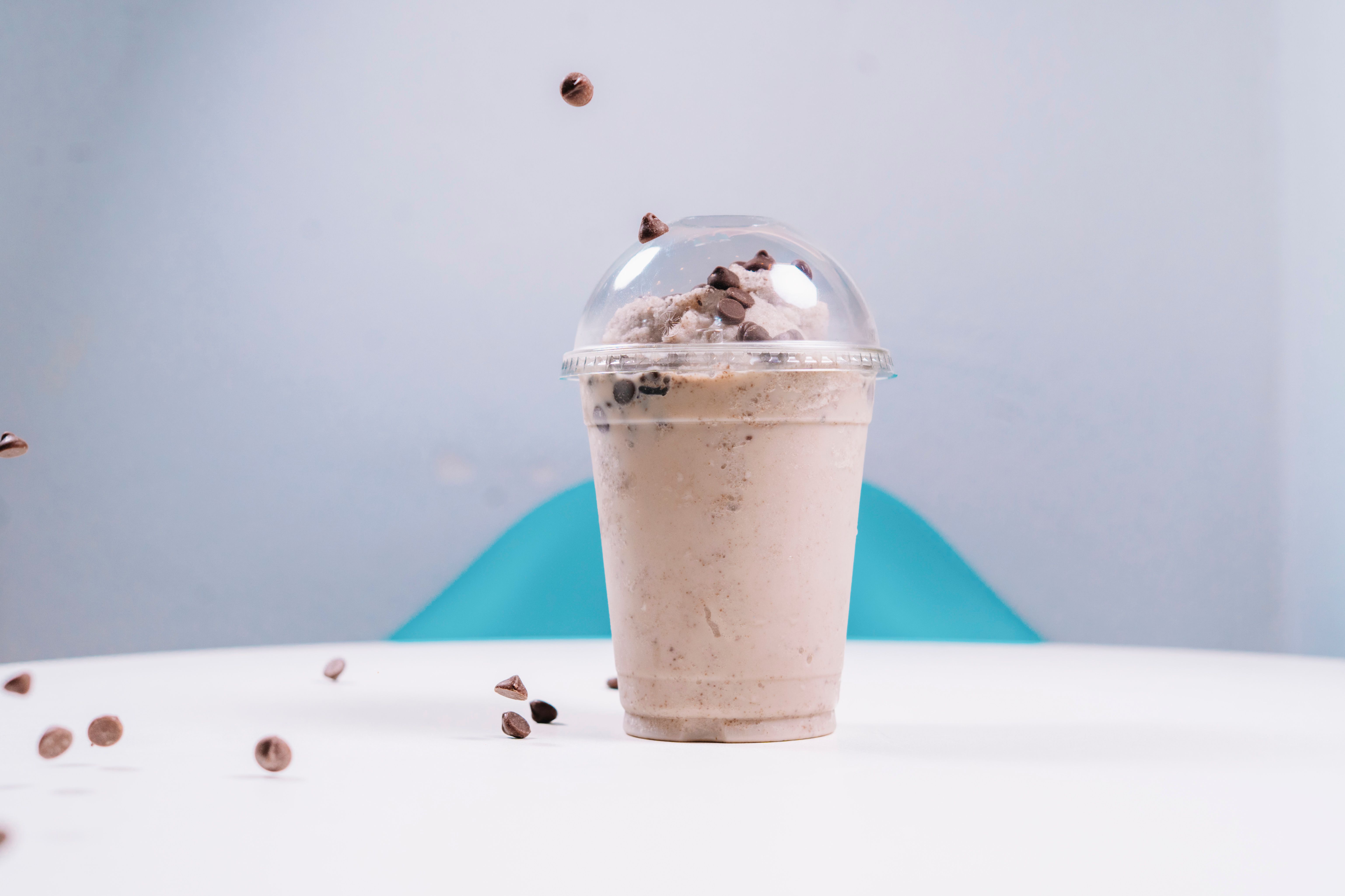 Iced Chocolate Milkshake with Falling Chips · Free Stock Photo