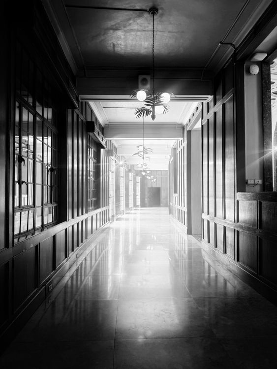 Elegant Black and White Hallway Interior · Free Stock Photo