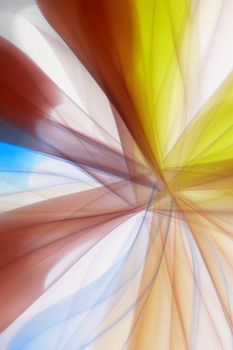 A dynamic abstract depiction of colorful light trails converging in motion, creating a vivid artistic effect.