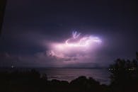 雷暴照亮了宁静海洋上空的令人惊叹的景象