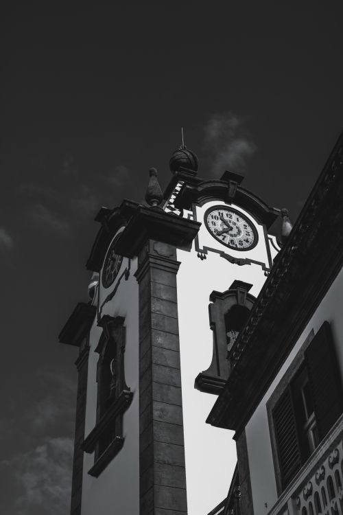 Black and White Historical Clock Tower Photo · Free Stock Photo