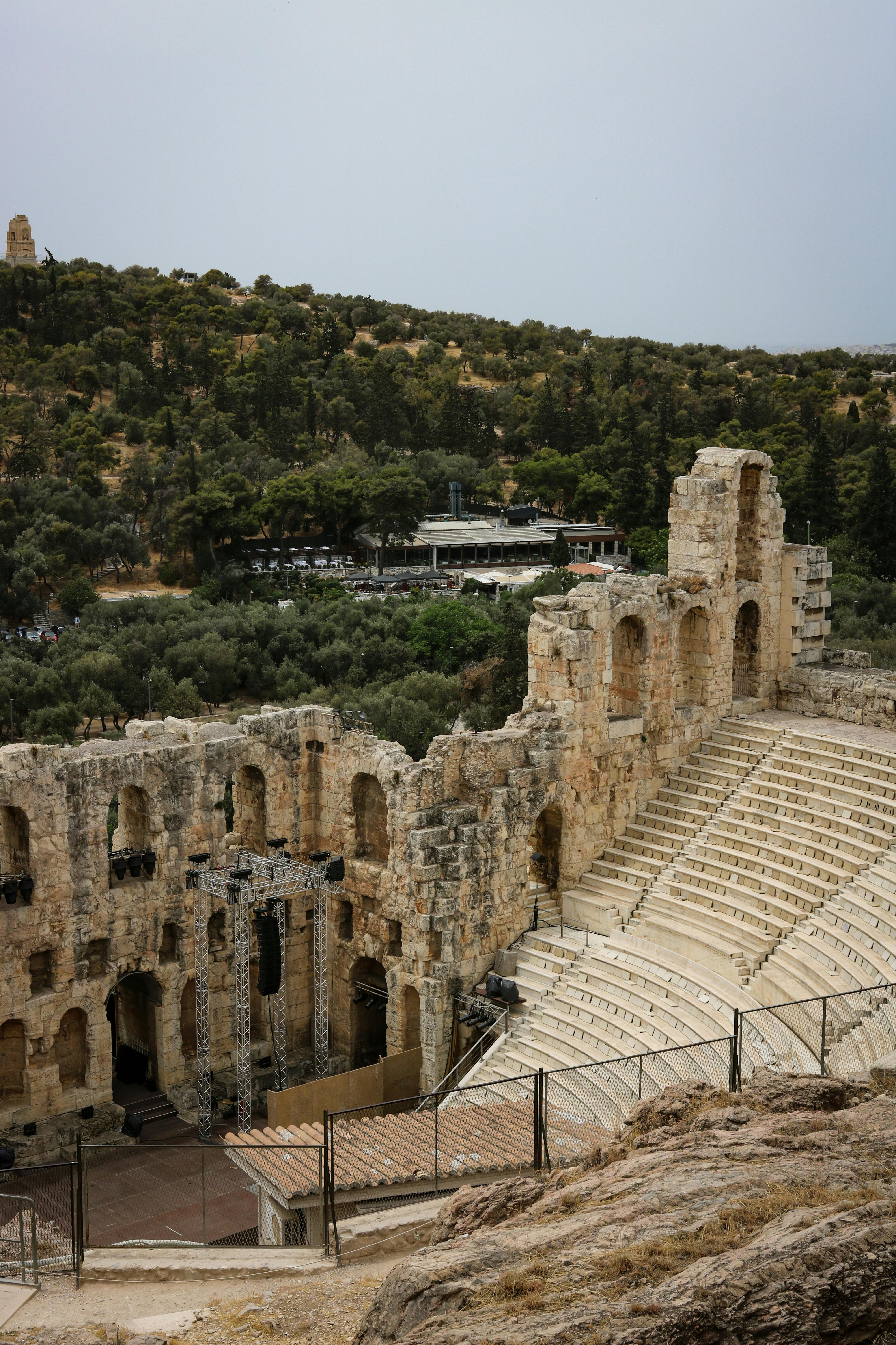 Gratuit Explorați istoricul Amfiteatr Herodium Odeon, un sit antic maiestuos din Atena, Grecia. Fotografie de stoc