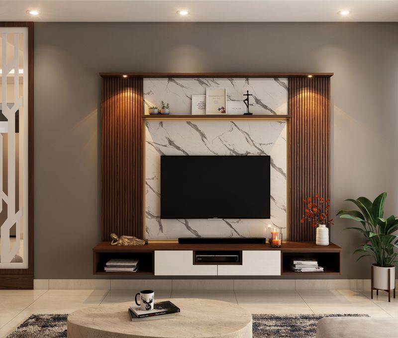 Samsung QLED television in a living room