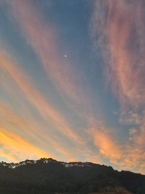Gratis arkivbilde med halvmåne, soloppgang