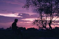 Silhouette of a Person at Sunset in Đồng Tháp