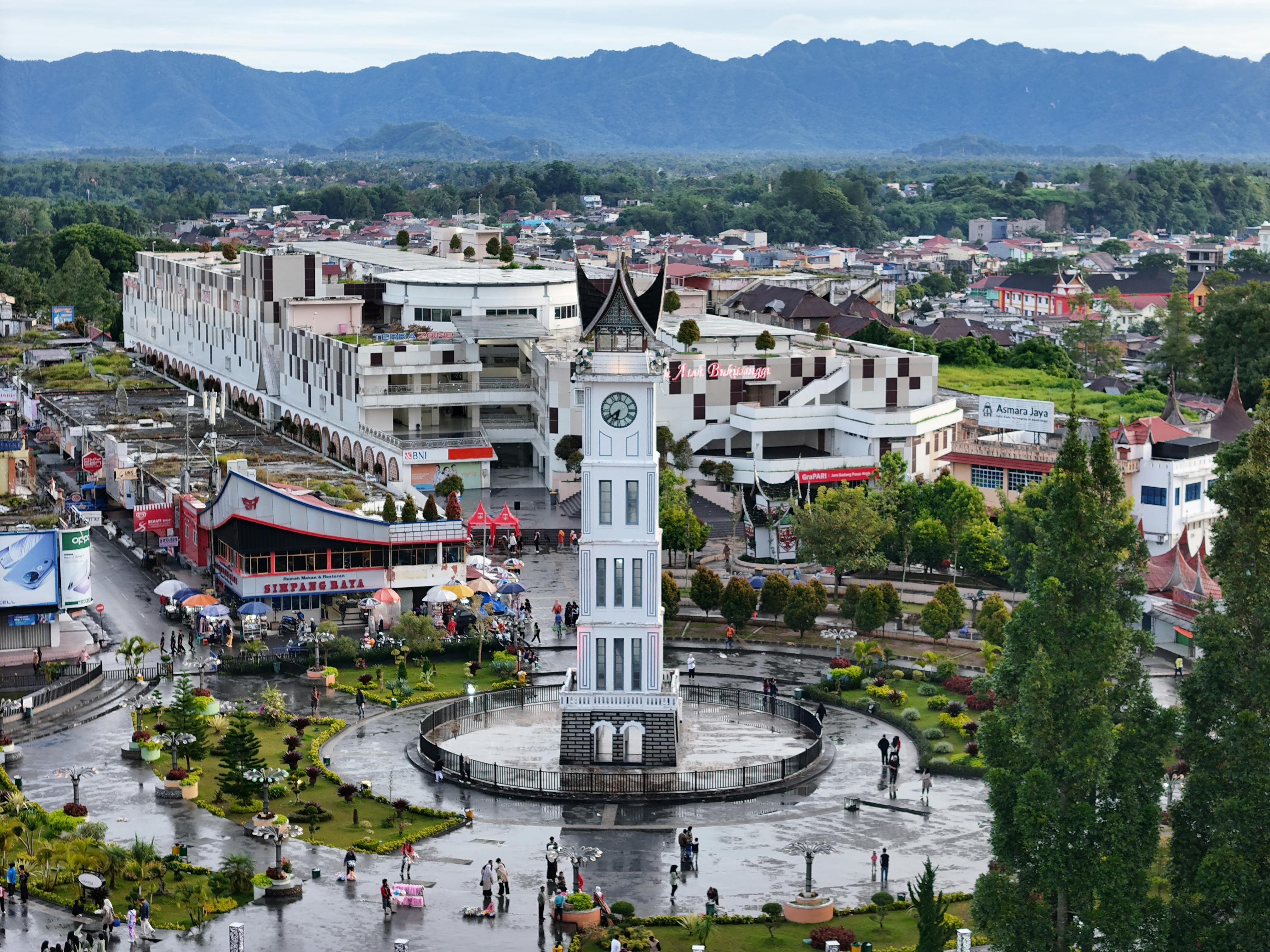 meanwhile, bukittinggi sumatra is seen at an angle.