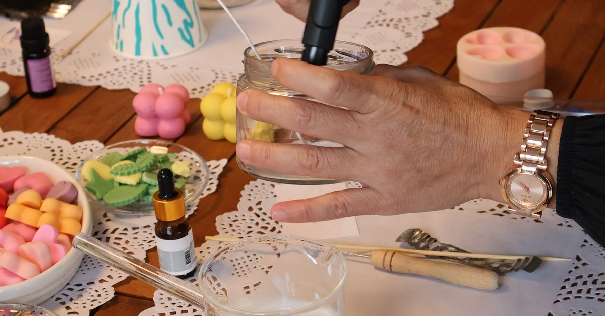 Candle Making Setup Candle Making Workshop Setup with Ingredients · Free Stock Photo