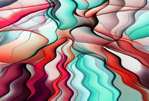 Free Vibrant abstract art featuring colorful fluid waves with dynamic patterns. Stock Photo