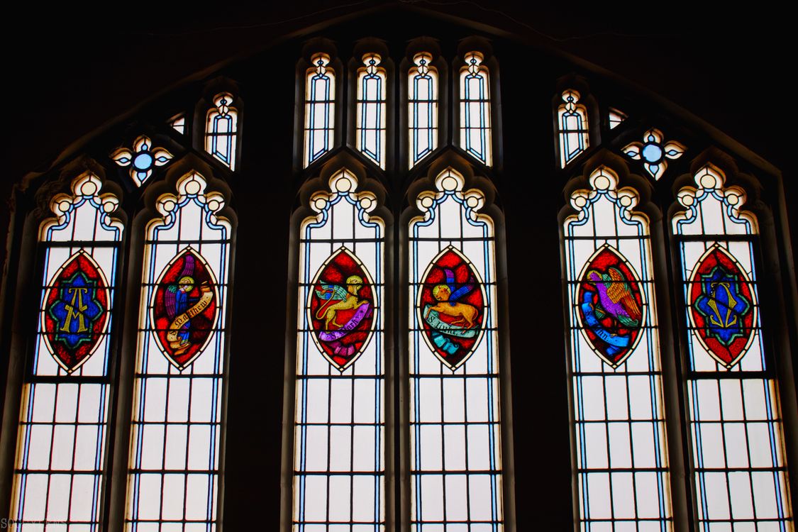 Church Windows Color Simple Colorful Stained Glass Windows in Church · Free Stock Photo