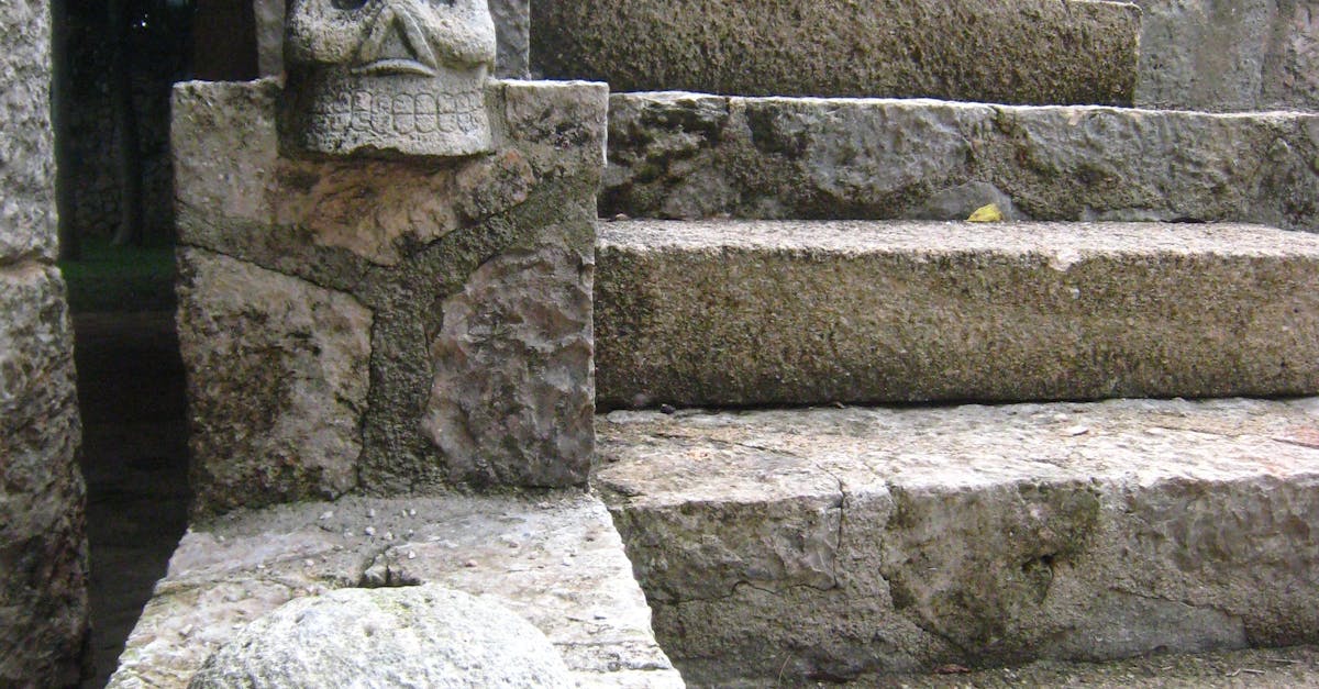 Free stock photo of rock stairs, skulls, temple
